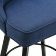 thumbnail image 5 of Dycanpo 26" Tall Counter Height Bar Stools with Back Linen Fabric Upholstered for Home Kitchen, Navy, 5 of 12