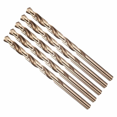 FRKSMD-Drill Bit #4 Cutting Diameter 4341 HSS Number Jobber Bits Gold Finish 135&deg; Cutting Angle - (Applications: for Drilling Plastic Wood Soft Metal) 5-Pieces