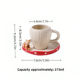 thumbnail image 5 of 1pc Set Red Mushroom Reinforced Porcelain Tableware, Including Spoon, Teapot, 8-Inch Plate, Cup & Saucer Set. Suitable For Single Dining Set, Breakfast Plate, Coffee Cup, Couples Dinnerware Set, 5 of 5