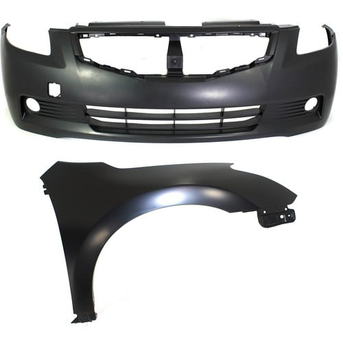Bumper Cover Kit For 2008-2009 Nissan Altima Front 2-Door Coupe 2pc with Fender