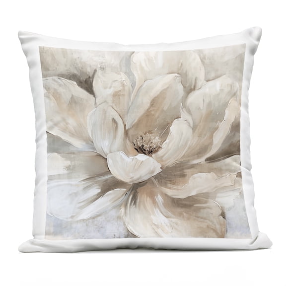 Stupell Industries - Lush White Magnolia Bloom Outdoor Throw Pillow 18" x 18" by Nina Blue