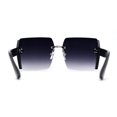thumbnail image 4 of Womens Rimless Side Glitter Trim Oversize 90s Butterfly Sunglasses Black Silver Smoke, 4 of 4