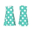 thumbnail image 6 of Defioc Teal Turquoise And White Polka Dot Pattern Women's Summer Dresses 2025 Beach Casual Sleeveless Tank Loose Sundress Beach Vacation Clothes with Pocket -XX-Large, 6 of 7