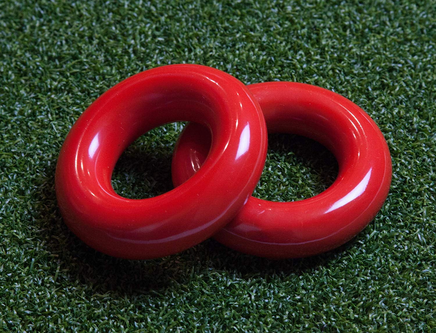 Stripe Golf Swing Weight Ring (2-Pack) | Red Golf Club Swing Trainer Rings - Weighted Golf Donut Accessory Good for Golf Practice, Training or Warm Up