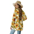thumbnail image 3 of SCRAWLGOD Sunflower Cardigan Jackets for Women Dressy Sweaters for Women Trendy Clothes Size S Long Sleeve Ladies Cardigan Jacket Soft Sweater Coat with Pockets for Party, 3 of 7