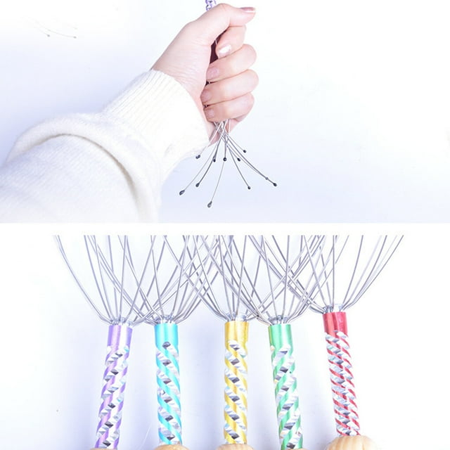 Head Massager Neck Scalp Scratcher Stresses Release Stress Relief Octopus Shape Stainless Steel Portable Body Massage Random Color