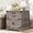Greige, variant on YANGLI Farmhouse End Table with Charging Station, 24" Sofa Side Table with 2 Drawers & Barn Door, Large Rustic Wooden Square Nightstand for Bedroom/Living Room, White & Walnut
