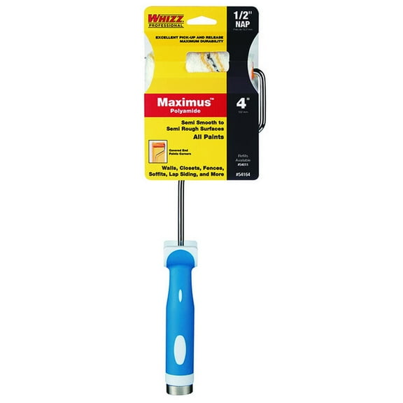 Whizz 4 In. x 1/2 In. Medium To Rough Paint Roller Cover & Frame 54164