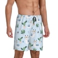thumbnail image 6 of Mens Pajama Shorts, cute llama alpaca glasses cactus blue Sleep Shorts Men Pajama Bottoms Lounge PJ Shorts with Pockets, 6 of 6