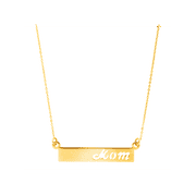 Women's Eternity Gold 'Mom' Cutout Bar Pendant Necklace in 10kt Yellow Gold, 17"