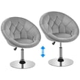 thumbnail image 4 of Alden Design Modern Tufted Adjustable Barrel Swivel Accent Chair, Gray Velvet, 4 of 8