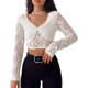 thumbnail image 4 of Cami Top de encaje para mujer, camiseta sin mangas de manga larga sin espalda, estilo Y2K, cuello en V, atuendo diario FLhrweasw Para estrenar, 4 of 8
