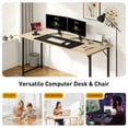 thumbnail image 2 of Dkelincs 47 inch Computer Desk and Chair Set Home Office Modern Wood Study Desk & Mesh Ergonomic Height Adjustable Office Chair for Small Spaces, Nature & Black, 2 of 8