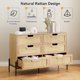 thumbnail image 2 of 6 - cajón almacenamiento chest con wicker pattern - pb oak: elegant dormitorio o sala de estar organizer, 2 of 7
