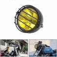 thumbnail image 2 of Retro Vintage Motorcycle Universal Side Mount 35w 6.5 Inch Amber Headlight Cafe With Grille, 2 of 5