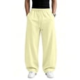 thumbnail image 6 of Men's Baggy Sweatpants Wide Leg Lounge Sweat Pants with Pockets Drawstring Waist Solid Color Jogging Pants L, 6 of 7