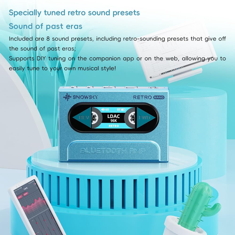 FiiO/Snowsky Retro Nano Bluetooth USB DAC AMP with LDAC, aptX Adaptive, aptX LL (3.5mm Unbalanced & 4.4mm Balanced Output) (White)