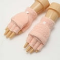 thumbnail image 2 of Audhol Thin Water-Resistant Windproof Non-Slip Gloves Besufy Women Winter Warmer Gloves Coral Fleece Hand Wrist Fingerless Mitten Winter Half Finger Gloves Fingerless Gloves Rose Gold One Size, 2 of 2