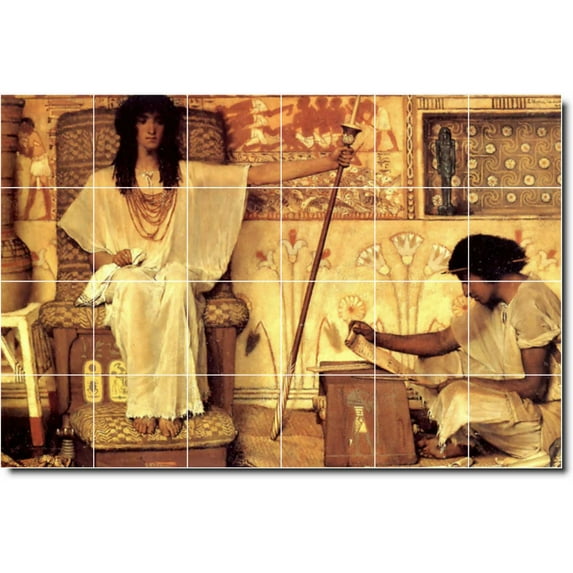 Ceramic Tile Mural-Lawrence Alma-Tadema Historical Kitchen Tile Mural 7. 72" w x 48" h using (24) 12 x 12 ceramic tiles