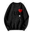 thumbnail image 5 of oqasdz Womens Sweatshirt Couple's Letter Printed Crew Neck Hoodless Pullover for Men and Women Comfort Cozy Casual Outdoor, 5 of 5