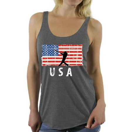 Awkward Styles Baseball USA Women Racerback Tank Top Stripes and Stars Pro America Shirt for Women United States of America Vintage USA Women Tank 51 States American Flag Top for Women