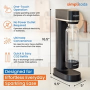 Simpli Soda BLÜ Sparkling Water Maker, Premium Soda Streaming Machine - Black (No CO2 Cylinder Included)