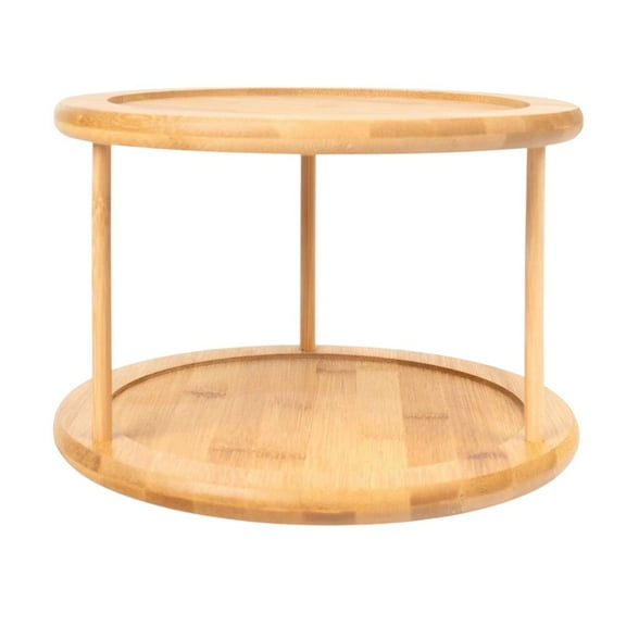 Farberware 2-Tier Bamboo Turntable – 10" Diameter, 6.89"H – Pantry & Cabinet Organizer
