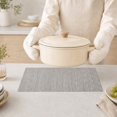 thumbnail image 3 of Unique Bargains 2 Pcs Rectangular Bamboo-like Texture Placemat Silver Tone Gray, 3 of 5