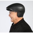 thumbnail image 5 of Gorros Planos De Invierno Boina Hombres Sombrero De Pico De Pato Cálido Negro Ivy Orejeras Masculinas Cuero Genuino Más Grueso Gorra De Conducción Clásica Sólida (Negro Tamaño: XL(57-58cm)), 5 of 5