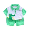 thumbnail image 4 of Baby Boy Outfits Toddler Boys Clothes Kids Summer Cotton Cute Printed Short Sleeve Sports 0 3 6 12 18 24 Months Pajama Set T shirt + Drawstring Pants 2 Piece, 4 of 5