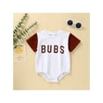 thumbnail image 2 of Seyurigaoka Baby Boy Girl Summer Jumpsuit Short Sleeves Letter Print Crew Neck Romper Bodysuit Birthday Gifts, 2 of 8