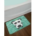 thumbnail image 2 of Panda Bath Mat, Hand Drawn Layout of a Character in a Crown with Botany Items, Plush Bathroom Decor Mat with Non Slip Backing, 29.5" X 17.5", Dark Grey Mustard, by Ambesonne, 2 of 2