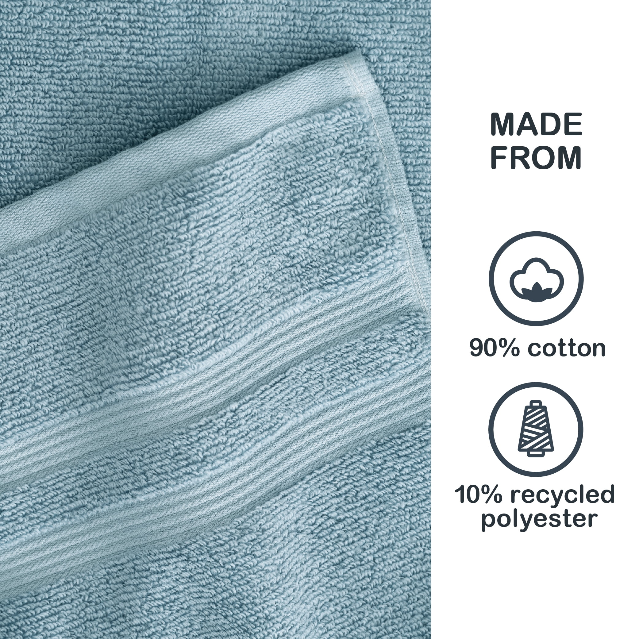 Mainstays Performance Cotton Bath Sheet, Oversized Super Soft Quick Dry Fade Resistant, Solid Blue