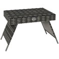 thumbnail image 1 of Outsunny Foldable End Table, Metal Frame Patio Wicker Table, Mixed Grey, 1 of 10