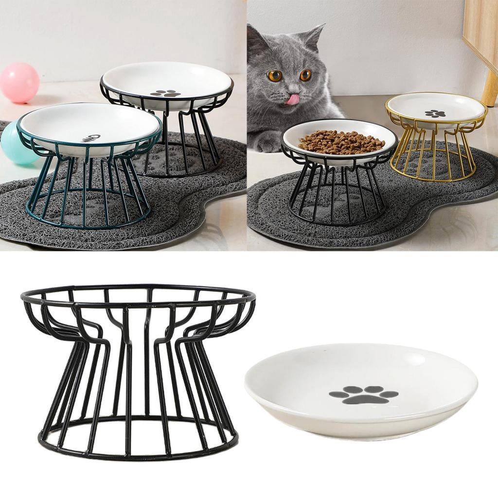 Bvdfgk Ceramic Pet Bowl Food Water & Treats for Cats & Dogs Non-slip Cat Bowls Pet Food Water Bowl Pet Supplies Black