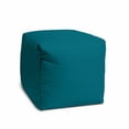 thumbnail image 3 of 17  Cool Dark Teal Solid Color Indoor Outdoor Pouf Cover, 3 of 5