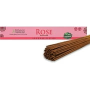 Bless-Rose-Incense-Sticks 100%-Natural-Handmade-Hand-Dipped Organic-Chemicals-Free for-Purification-Relaxation-Positivity-Yoga-Meditation The-Best-Woods-Scent (25 Sticks (40GM))