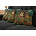 thumbnail image 5 of Ambesonne Colorful Throw Pillow Cover 4 Pack, Nanny Grandma Sage Owl, 24", Multicolor, 5 of 5