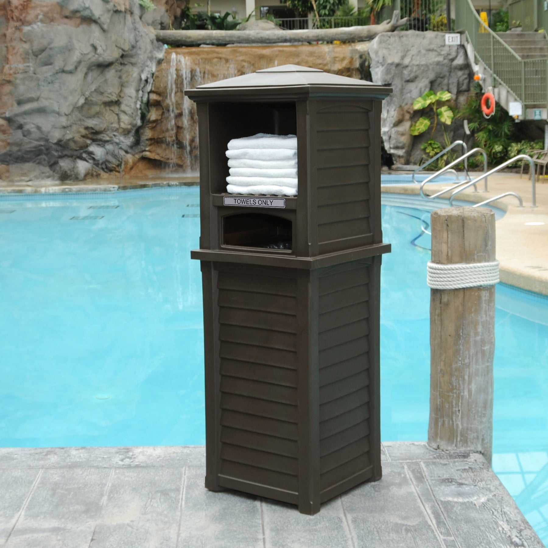 Mayne Lakeland Plastic Pool and Spa Towel Bar Valet, Espresso, 2 Piece