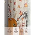 thumbnail image 6 of Sheer Curtains 72 Inches Long 2 Panels, Vintage Skull Autumn Pumpkins Rod Pocket Curtain Voile Draperies, Maple Leaf on Linen Light Filtering Window Treatment for Living Room Kitchen Bedroom, 6 of 8