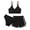 Black, variant on Usaibhir Girl's 3 Piece Bikini Set Cross Strap Swimsuits for Girls Bathing Suit with Shorts Teen Swimwear Swimming Suit 9-16T