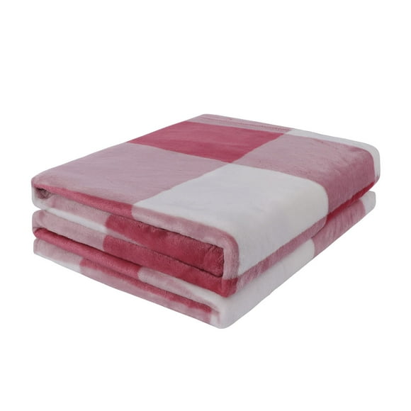 Unique Bargains Buffalo Plaid Flannel Fleece Blanket Soft Blankets Fuzzy Plush Lightweight Blanket for Bed Sofa Traveling
