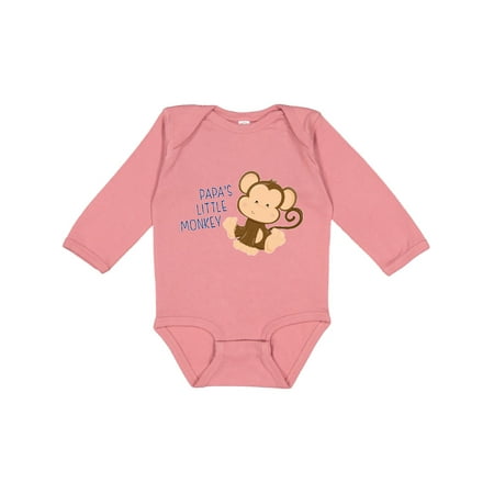 

Inktastic papa s little monkey Gift Baby Boy or Baby Girl Long Sleeve Bodysuit