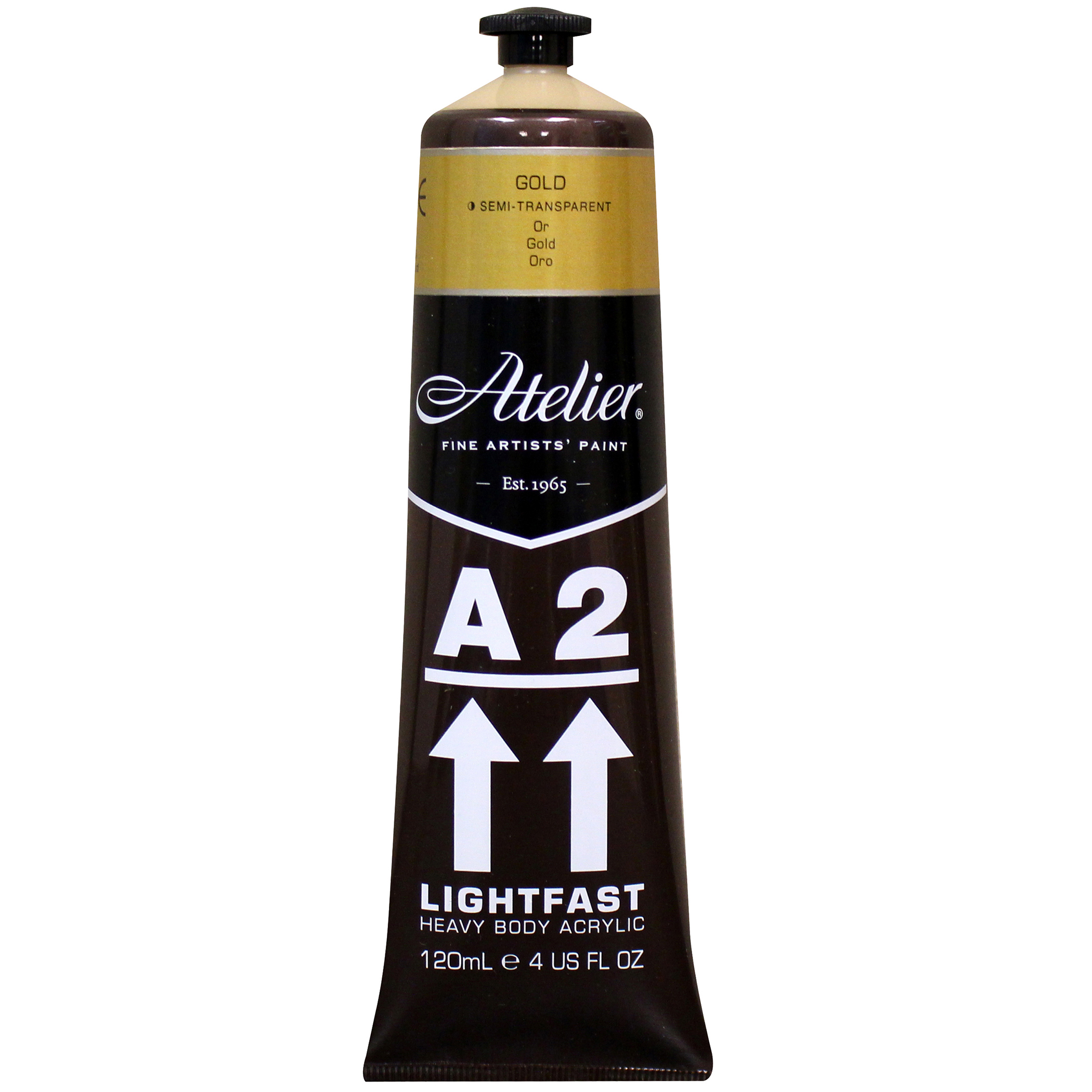 Atelier A2 Heavy Body Lightfast Artist Acrylic, 4 oz., Gold, Pack of 3