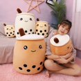 thumbnail image 2 of Plush Boba Lifelike Soft Food Milk Tea Cup Shaped Pillow Funny Cuddling Plush Doll Girls Gift heqiyong LED, 2 of 2