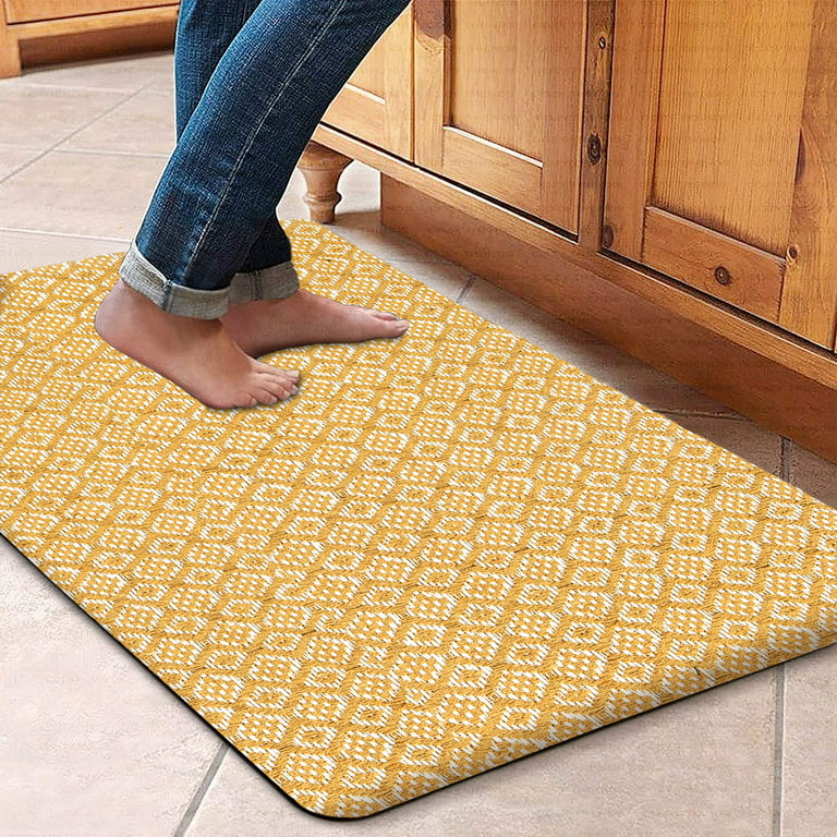Cotton Woven Kitchen Mat Cushioned Anti-Fatigue Kitchen Rug, Waterproof  Non-Slip Kitchen Mats and Rugs Heavy Duty Comfort Foam Rug for Kitchen,  Floor Home, Office, Sink, Laundry 