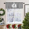 thumbnail image 3 of Merry Christmas Christmas Kitchen Curtain Valance, Window Curtain Valance Rod Pocket, 1 Panel Valances Window Treatment for Living Room Bedroom Bathroom Cafe Xmas (54x18 Reindeer Black Buffalo Plaid), 3 of 6