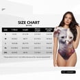 thumbnail image 2 of KLL Women 's Crew Neck Bodysuit Jumpsuits White Red Cat Couple Print Short onesies Stretch T Shirts, 2 of 5