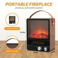 thumbnail image 6 of Electric Fireplace Heater, 1500W/750W Portable Fireplace with 3D Flame Effect, Portable Space Heater with Overheat Tip-Over Protection & Carry Handle for Bedroom Office, K2480, 6 of 11
