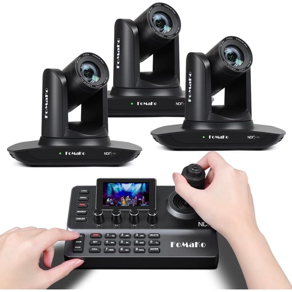 FoMaKo 20x NDI PTZ Camera Bundle (3xFMK20UH NDI-B   KC606N)